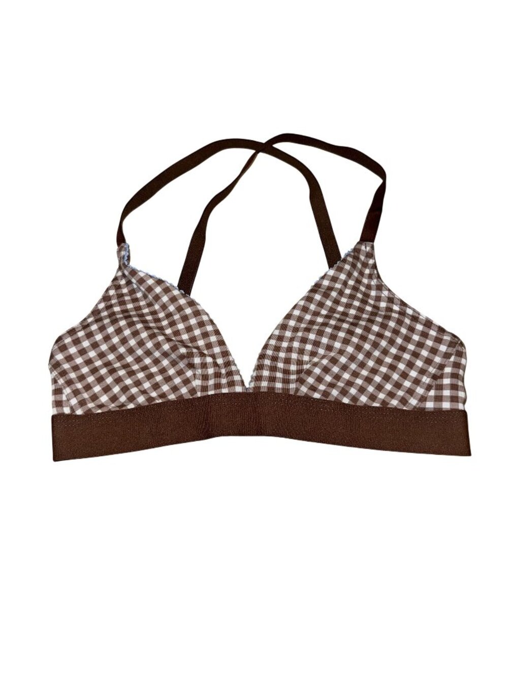 NWOT Buttercup Emma Pony Brown Gingham Bra Women's X-Small XS A-C